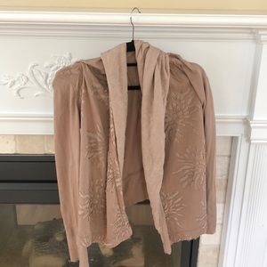 nude cardigan with hood